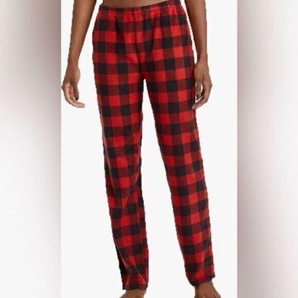 NWT Wondershop Women’s Buffalo Plaid Pajama Lounge Pants - Black Red - Size XL - Picture 1 of 4